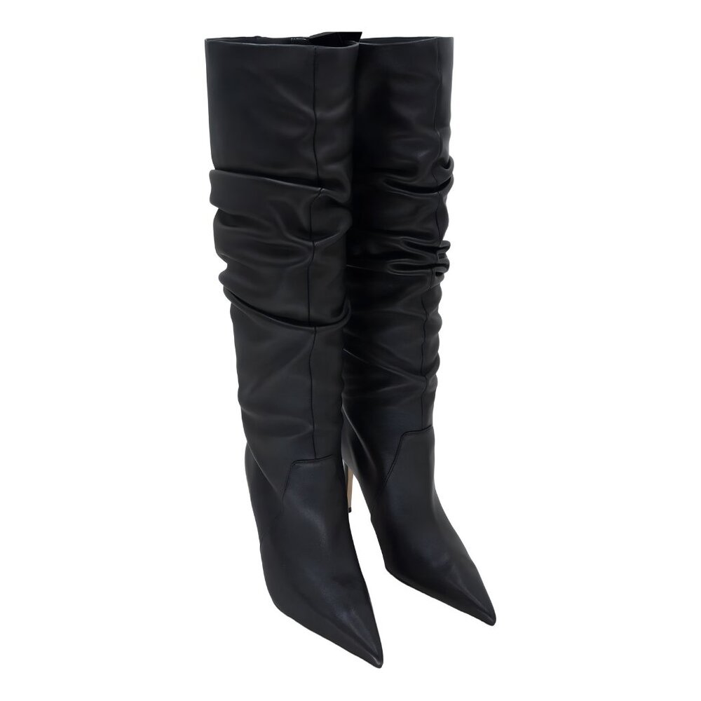 Michael Kors Dawn Pointed Toe Slouch Tall Heeled Boots Black US 8M